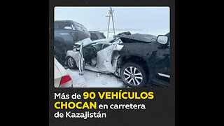 Colisión en carretera de Kazajistán involucra a más de 90 vehículos