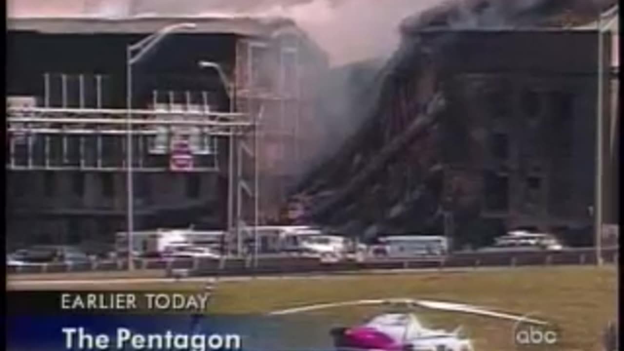 911 Pentagon Collapse and Damage ABC Sept. 11, 2001 640 PM