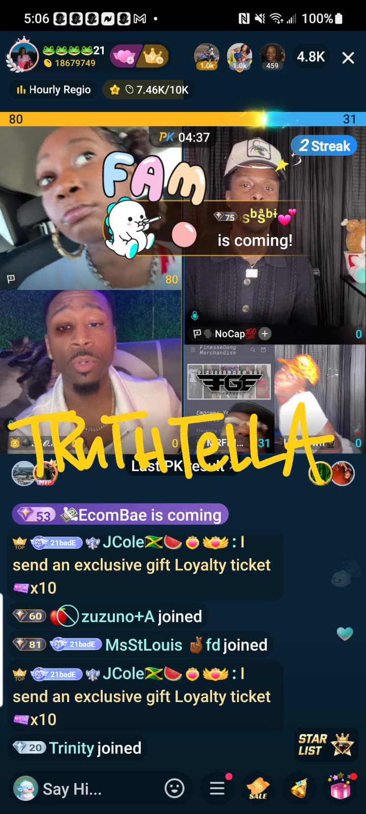 MADAM LO LINES RICK ROSA THEN 21BADBITCH & MAJ TEAM PK