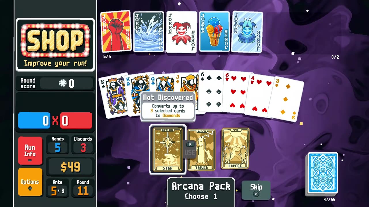 #Balatro Seeded White Stake Run Ante Four (Blue Deck)