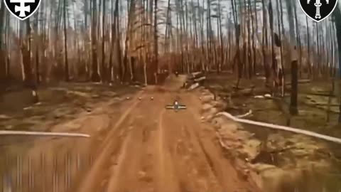 (Insane)Russian Soldier Cartwheels Off Motorbike Trying to Avoid Attack Drone