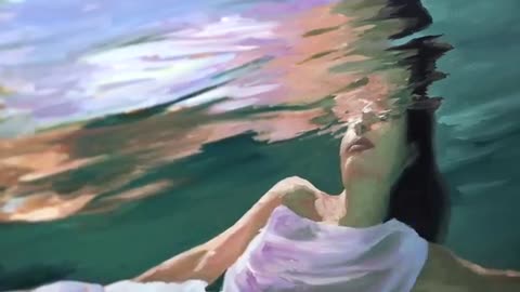 I painted myself underwater (it took 4 months) Oil Painting Time Lapse Realistic Water