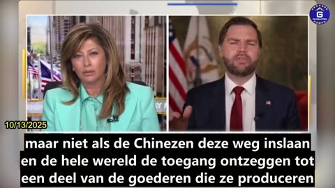【NL】Vicepresident Vance zegt dat de VS veel invloed heeft tegen de Chinese controle op...