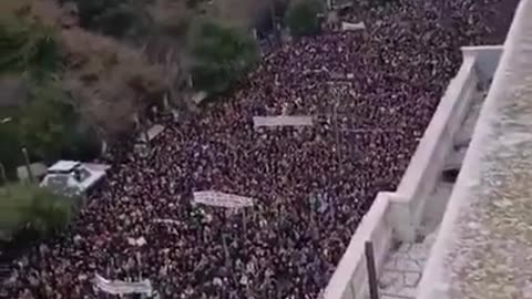 Hundreds of Thousands Gathered in Syntagma Square in Downtown Athens, Greece