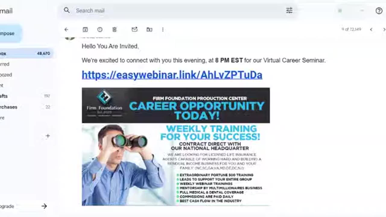 10/8/25!! Virtual Career Seminar Invitation @ 8PM ET