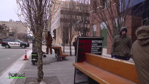 Preaching at Social Ice Event in Rochester, MN