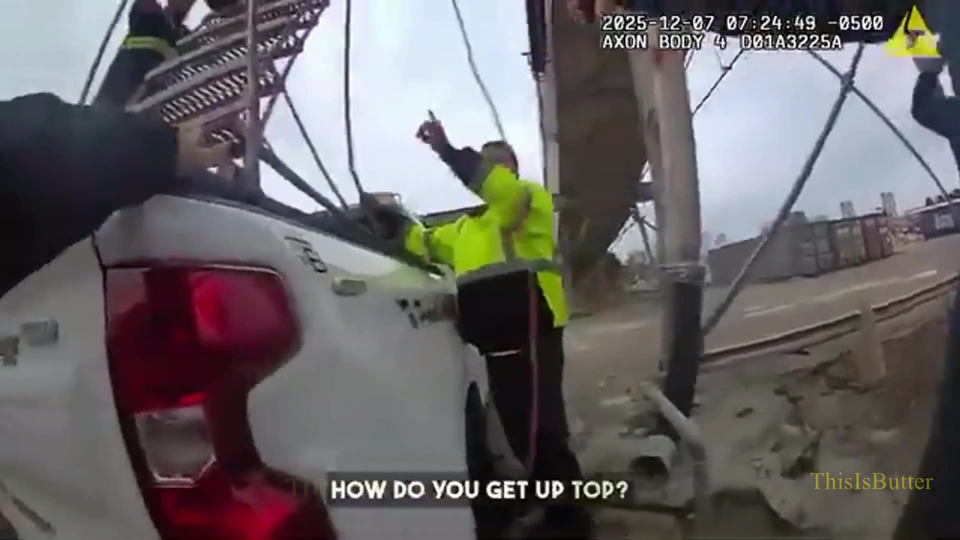 Missing crew member found dangling 16 feet in air, rescued by Hillsborough deputies