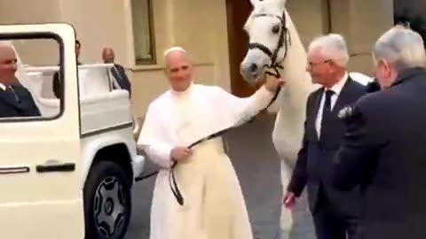 🟢 BEHOLD: Pope Leo Gifted a "Pale" Horse