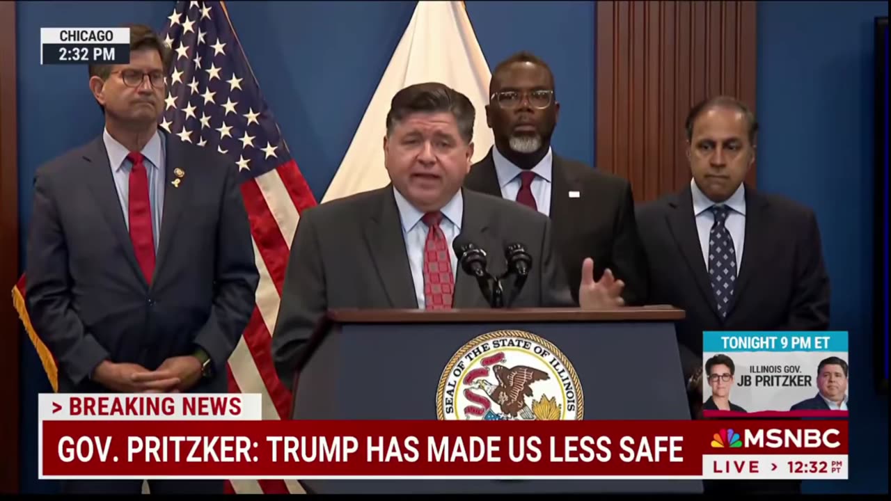 PRITZKER: "Get @Sec_Noem 's thugs the hell out of Chicago!" "I am not afraid. I won't back down."