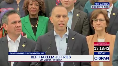 Hakeem Jeffries tries to act TOUGH over video President Trump posted.