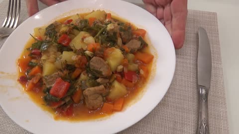 Рагу с мясом и Анекдот на Одесской Кухне Stew with meat and a joke in Odessa Kitchen