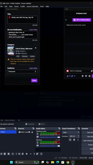 Twitch OBS Streaming Chat Dock