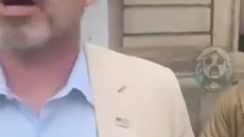 Shitlib protesters standing outside a church harassing screaming at random families