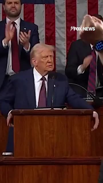 President Trump declares "America is back."