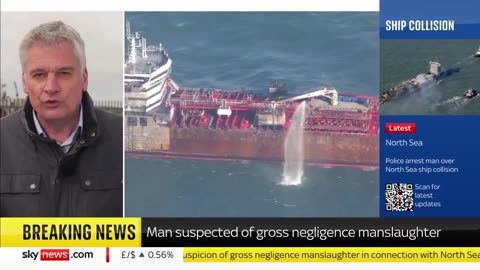 North Sea: Cargo Ship is Hit, Man Arrested