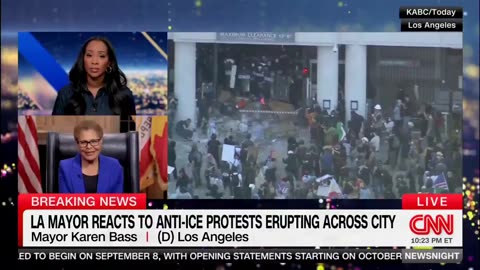 Karen Bass claims things are ‘under control’ Karen Bass claims things are ‘under control’ while footage plays of insurrectionists attacking an ICE facility