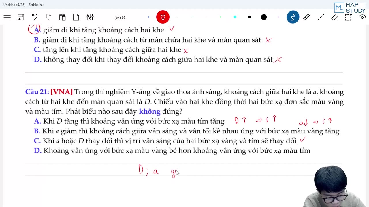 Bài 0213 Các kĩ thuật giải toán giao thoa ánh sáng ts3 Dạng 2 Loại 1 32 Phút