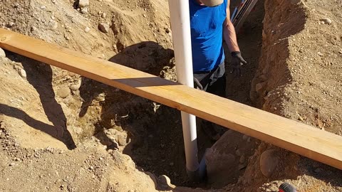 Placing the exit Conduit in trench #2