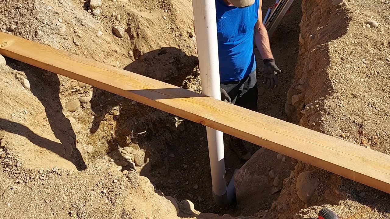 Placing the exit Conduit in trench #2
