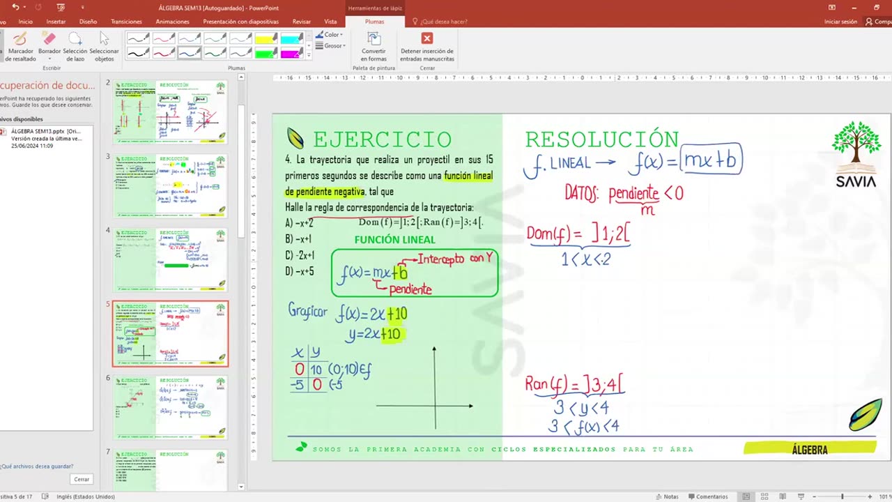 SAVIA REGULAR 2025 | Semana 13 | Álgebra