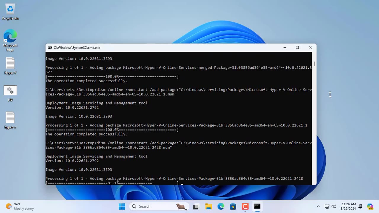 Enable Hyper V in Windows 11 Home