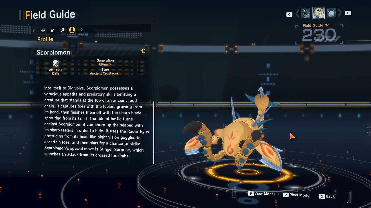 scorpiomon all digivolution/de-digivolution/profile Digimon Story Time Stranger