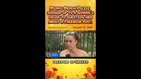 Miami Beach police showed up to this lady's home to question her about a Facebook.