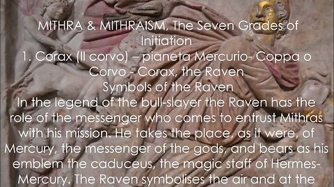 Mithra e il Mithraism romano:The Seven Grades of Initiation,I Sette gradi di iniziazione mitraica DOCUMENTARIO Il mitraismo fu un'antico culto romano,basata sul culto di un dio chiamato Meithras.A differenza dello zoroastrismo fu un culto misterico