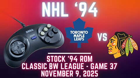 NHL '94 Fall Classic Gens BW - Maple Leafs (Len) at Blackhawks (jeffpoutine) {Genesis} Game 37
