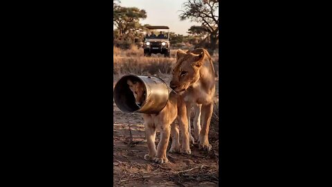 Trapped in a Can the lion cub Finds Freedom Through the Gentle Hands of rescue..