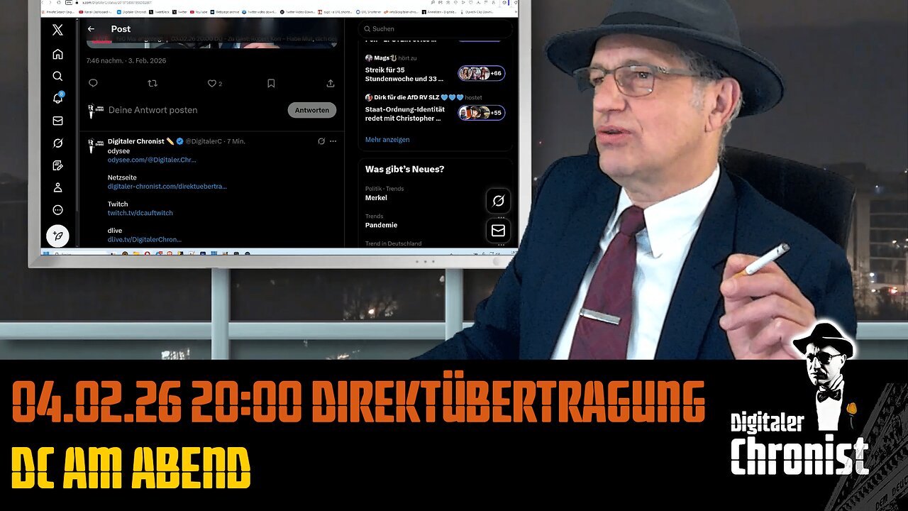 Aufzeichnung vom 04.02.26 Direktübertragung! DC am Abend