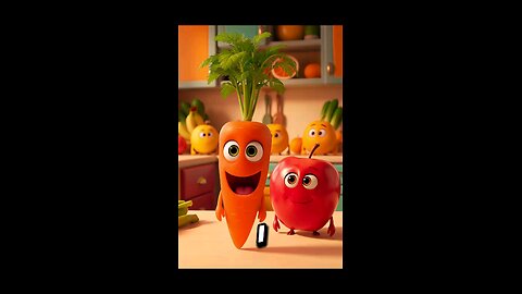 Carrot vs Apple 🥕🍎 Fun Fruit & Veggie Riddle! Pixar Animation Short