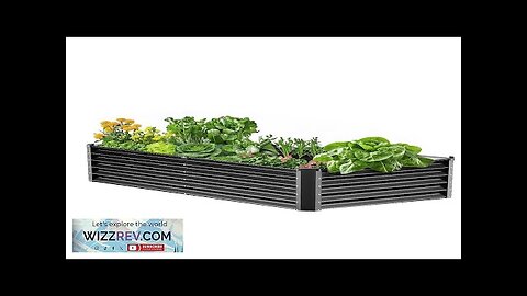 Metal Raised Garden Bed 6x3x1.5ft Outdoor Galvanized Planter Box Dark Gray Review