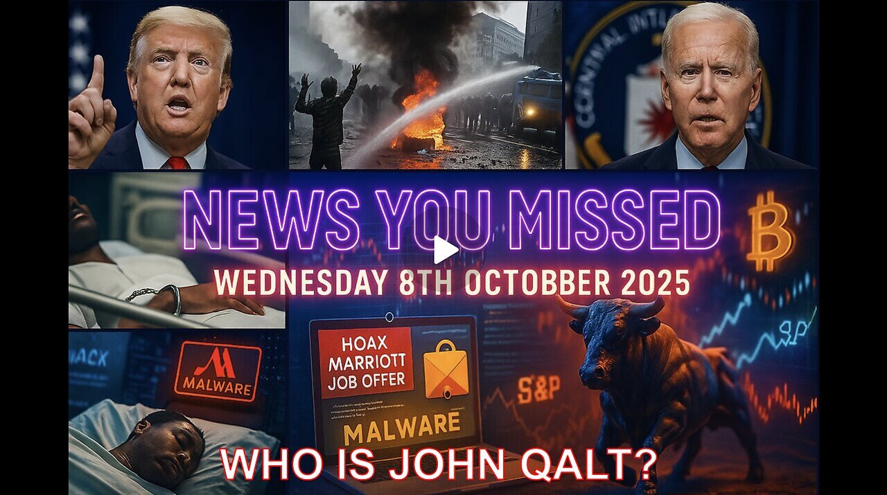 NEWS U MISSED WITH PAUL BROOKER & DREW DEMI WEDNESDAY 8TH OCTOBER. WHO IS JOHN QALT?