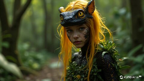 animal girl forest Ai image cat forest