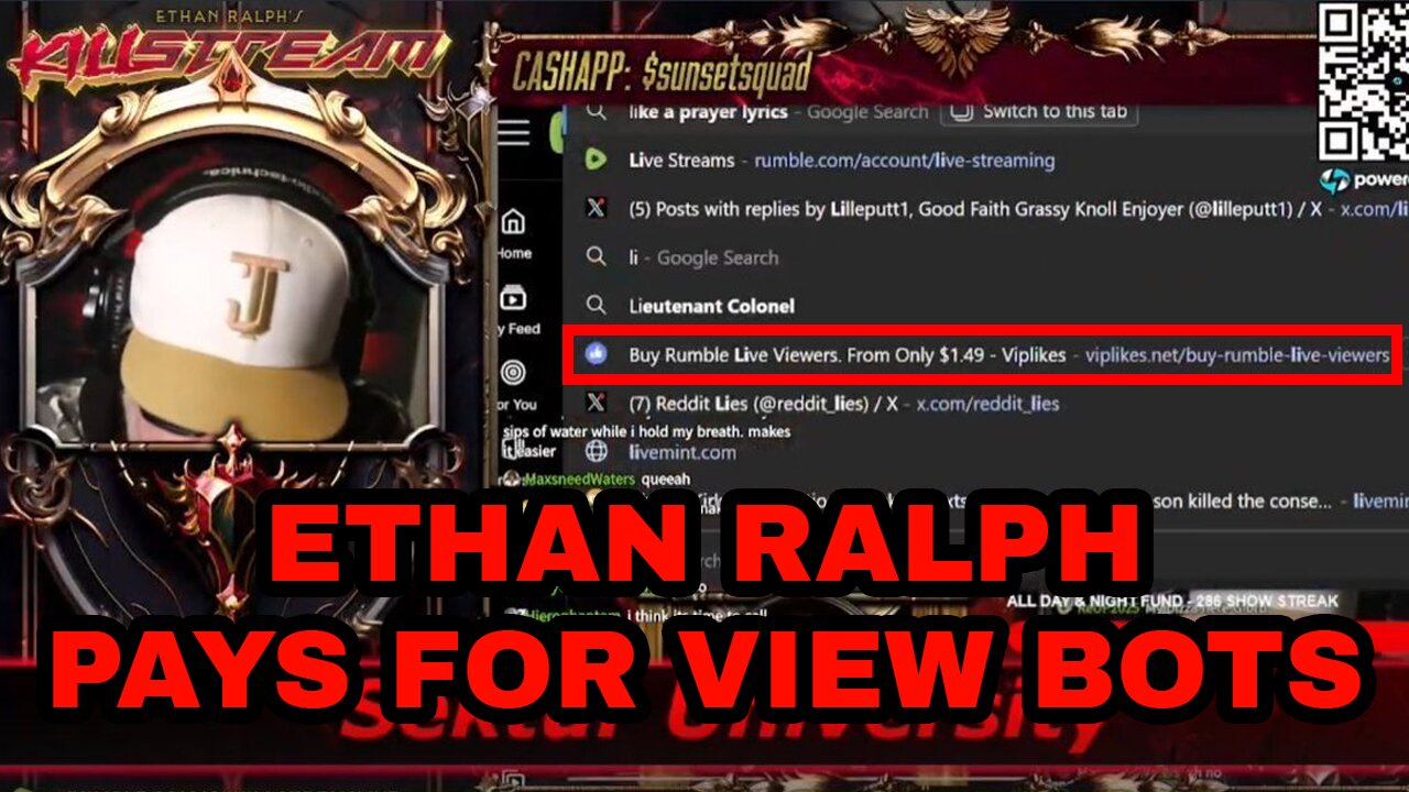 ETHAN RALPH BOTS HIS VIEWS & FAKES HIS DONATIONS