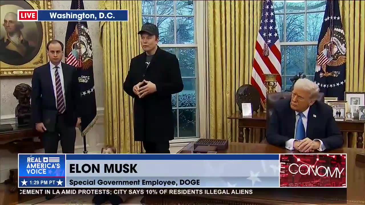 ELON MUSK JOINS TRUMP IN THE OVAL OFFICE