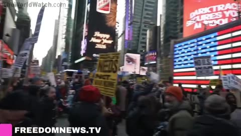 Leftist Communist Retards Have Taken Over Times Square In Support Of Maduro