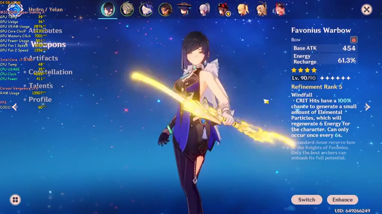 Got Yelan to L10 on Talens