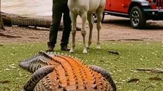 Incredible: Park Ranger Rescues Trapped Horse Foal From Deadly Crocodile! #rescu