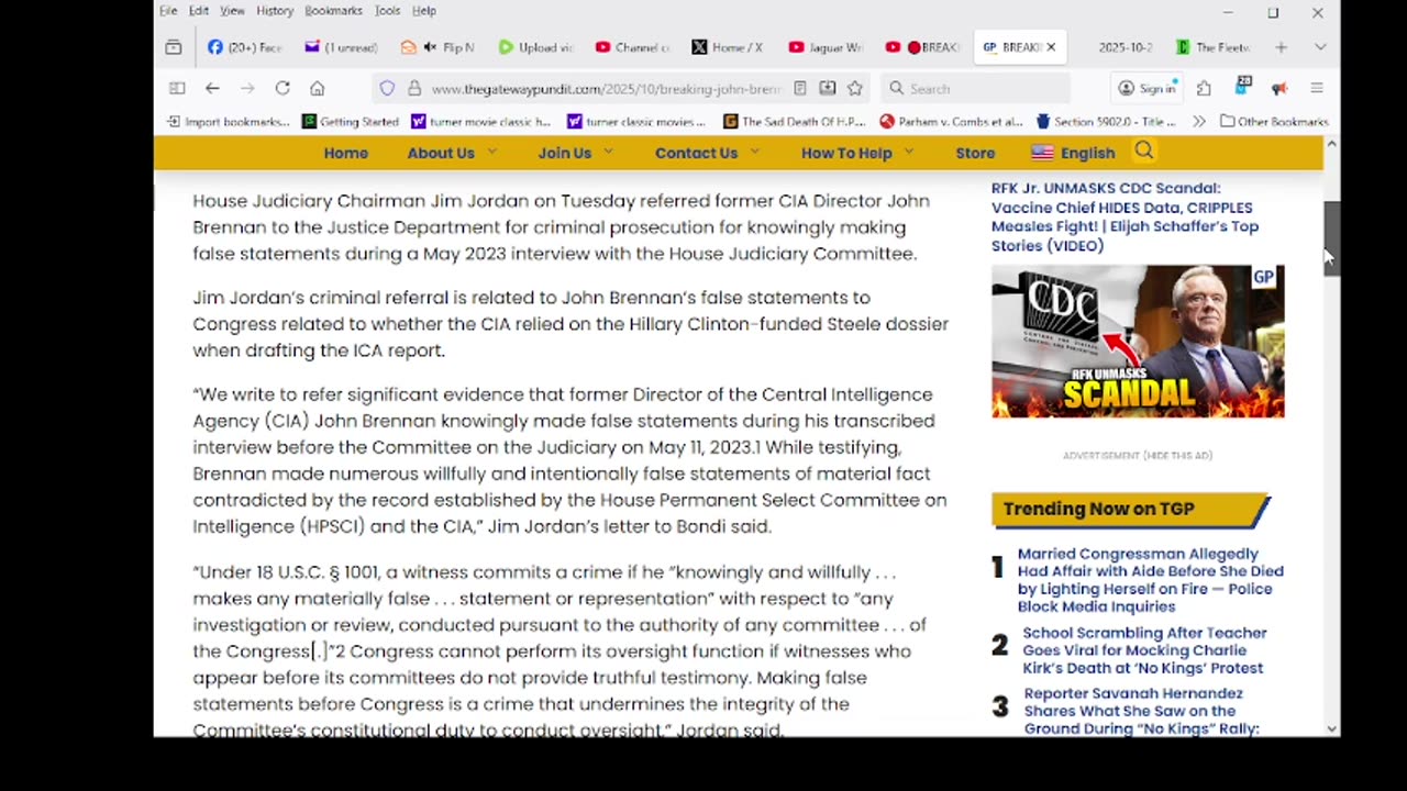 John Brennan Referred to DOJ for Criminal Prosecution