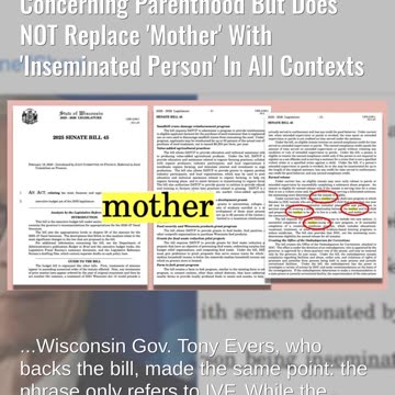 Fact Check: Wisconsin Bill Does NOT Replace 'Mother' With 'Inseminated Person' In All Contexts