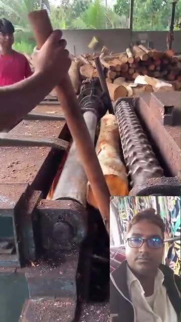 ‎Wood peeling machine 🪵🔥