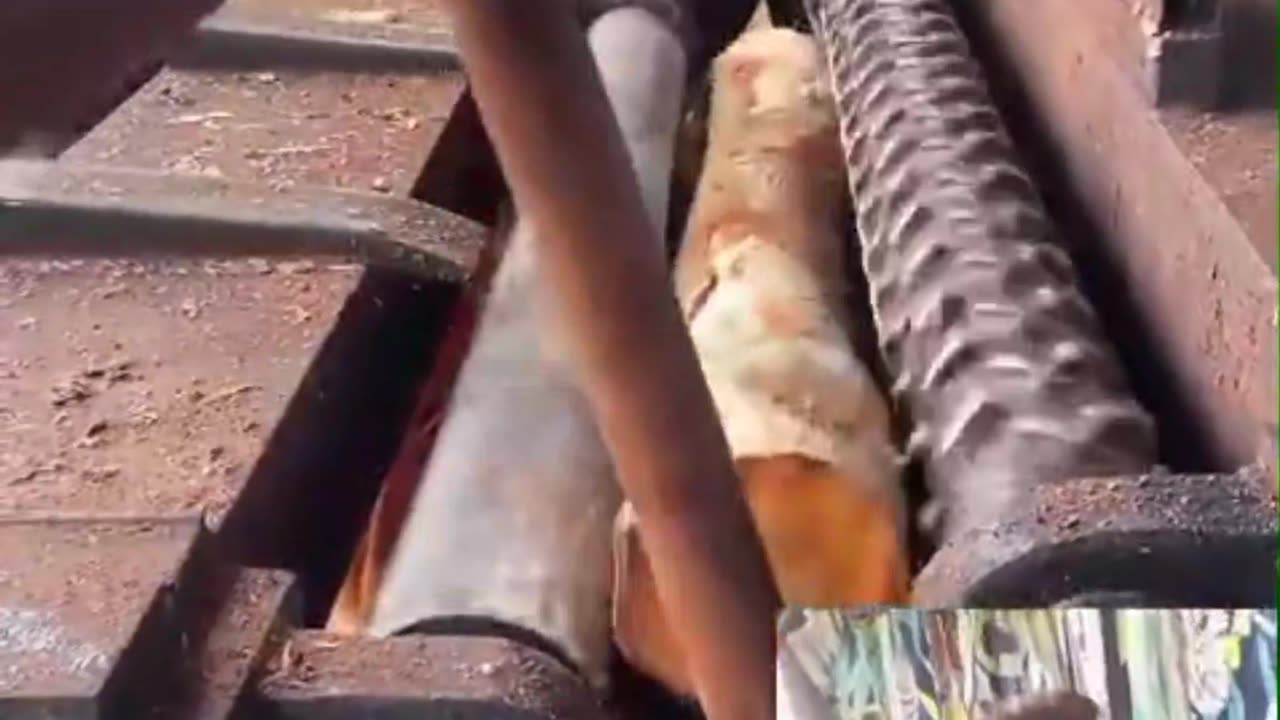 ‎Wood peeling machine 🪵🔥