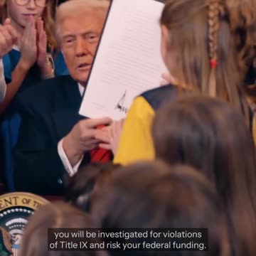 President Trump Signs EO to Ban Trans from Participating Women's Sports. (CC)