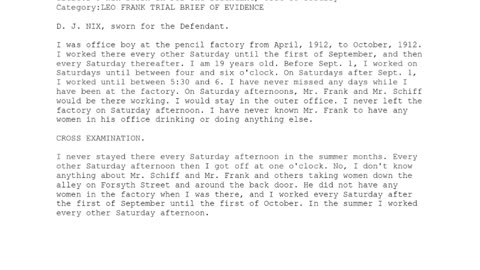 D J NIX, Sworn In For The Defendant, 81st To Testify