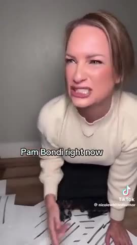 Pam Bondi behind the scenes these days(Satire trigger warning)