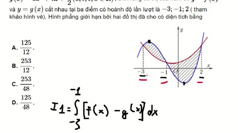 Toán 12: Cho hai hàm số f(x) = ax^3 + bx^2 + cx -1 và g(x) = dx^2 + ex + 1/2 (a,b,c,d∈R). 3gđ-3,-1,2