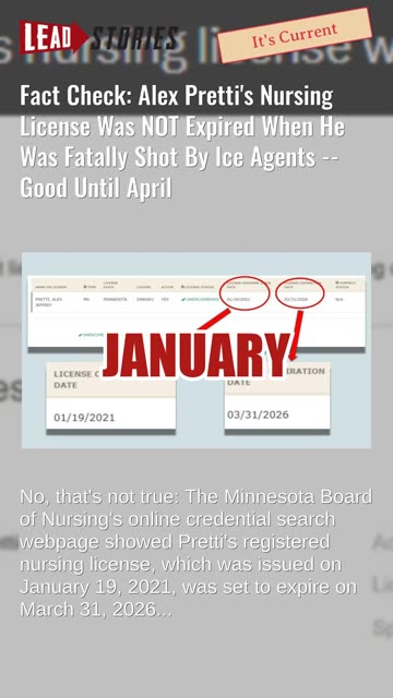 Fact Check: Alex Pretti's Nursing License Was NOT Expired When He Was Fatally Shot By Ice Agents