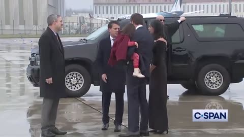 Vice President JD Vance arrives in Paris with his family.